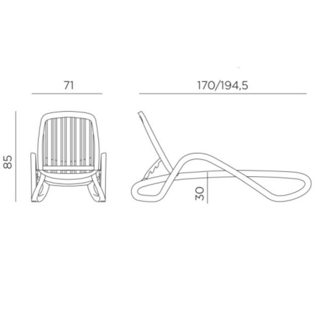 Nardi Eden outdoor sun lounger dimensions