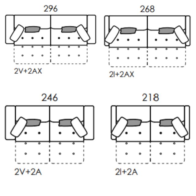 Fama Paradis 2 seater sofa dimensions