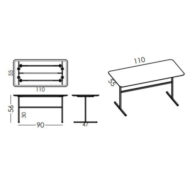 Fama Paradis Mesa sofa table dimensions