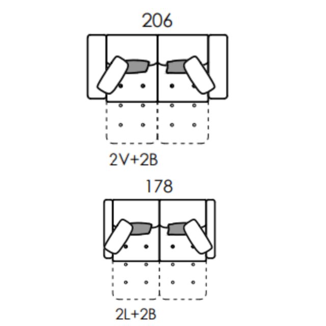 Fama Paradis - 2 seater sofa dimensions
