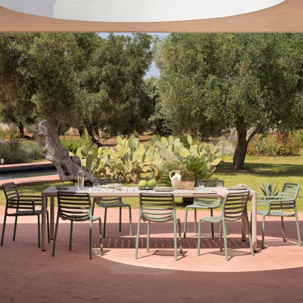 Nardi Tevere compact outdoor extending dining table - corda