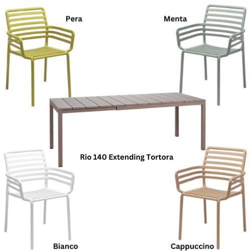Nardi Rio 140 extending dining set