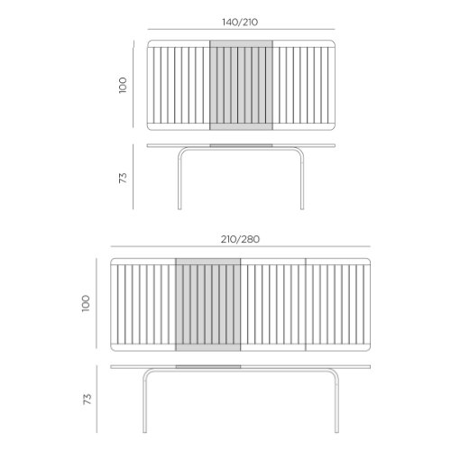 Nardi Alloro outdoor extending dining table dimension