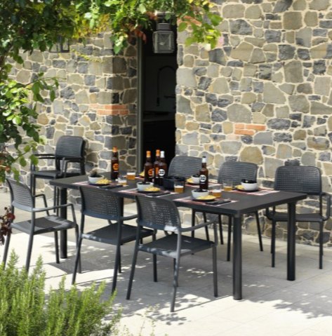 Nardi Libeccio Antracite outdoor extending dining table