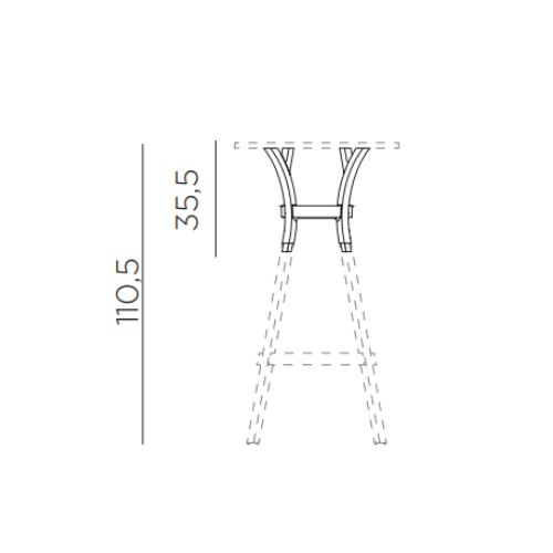 Nardi Combo table high kit dimension