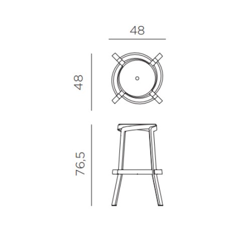 Nardi Stack Maxi highstool dimension