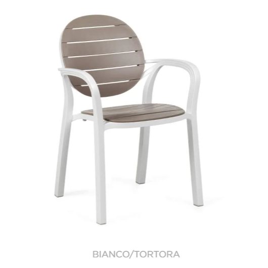 Nardi Palma outdoor dining armchairs - bianco-tortora