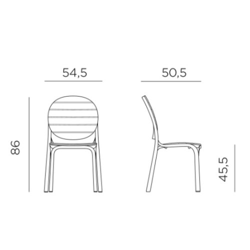 Nardi Erica outdoor dining chairs dimension
