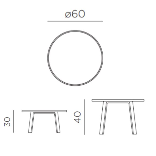 Nardi Maximo Tavolino 60 dimensions