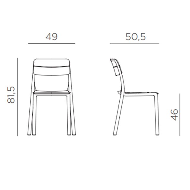Nardi Cassia bistrot chairs dimensions