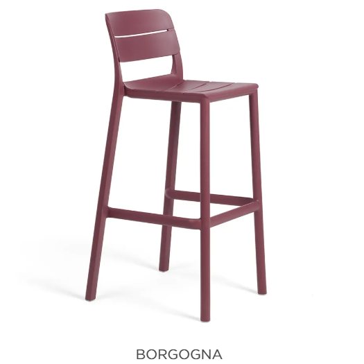 Nardi Cassia high barstool - Borgogna