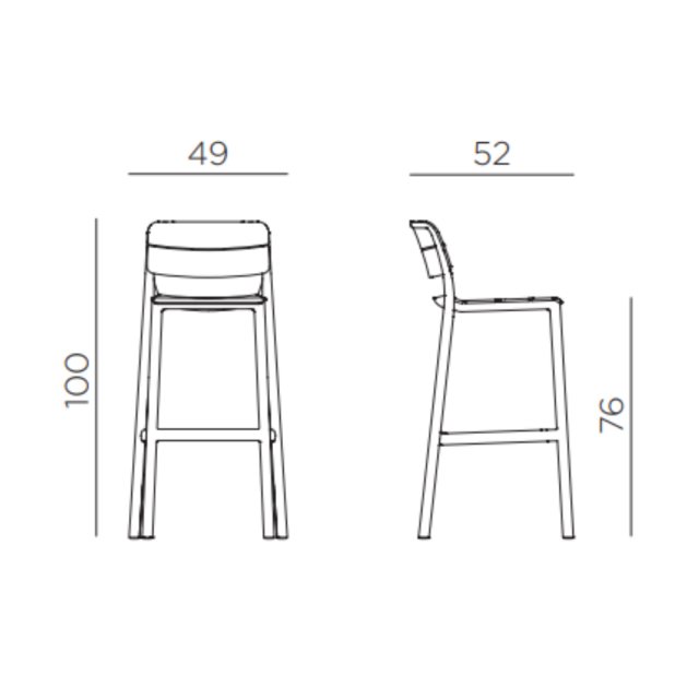 Nardi Cassia high barstool - dimensions