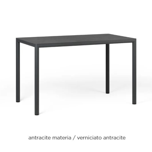Nardi Piave 120x70 dining table - Antracite materia - verniciato antracite
