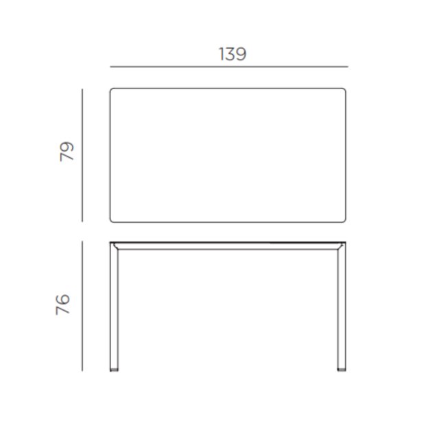 Nardi Piave 140x80 dining table dimensions