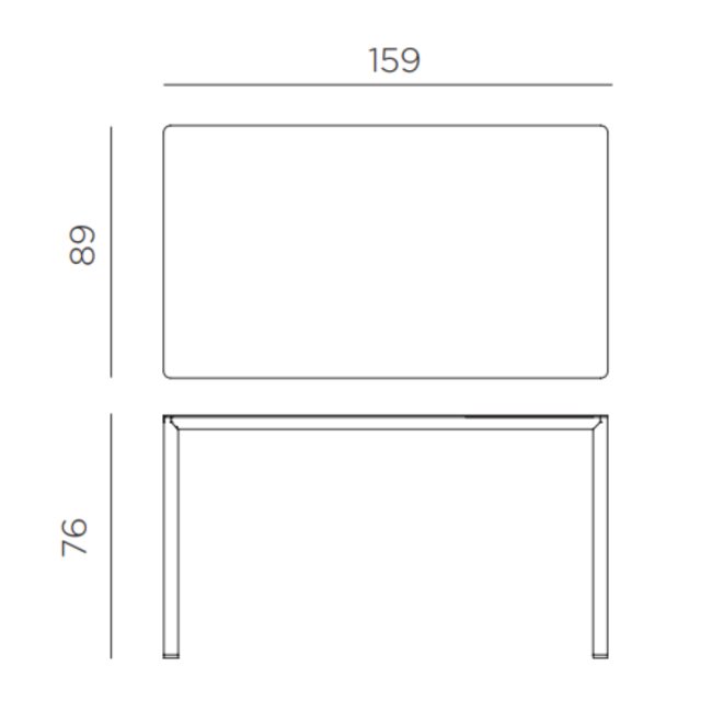 Nardi Piave 160x90 dining table dimensions