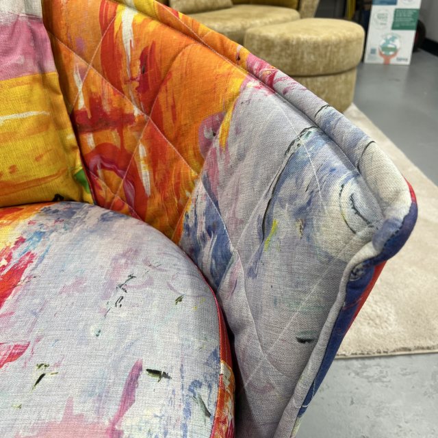 Fama Fama Volta left armchair & footstool - ex.display in graffiti 25