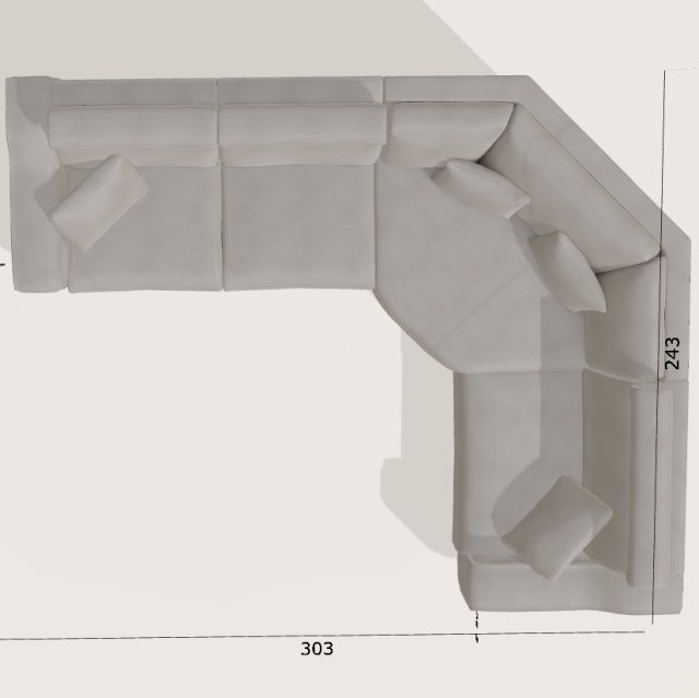Fama Fama Atlanta recliner corner sofa - covered in axis 54