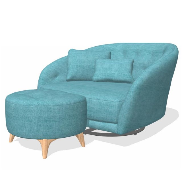 Fama Fama Astoria fabric You & Me LGT swivel chair & stool