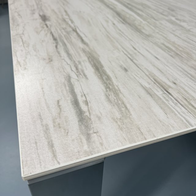 Ceramic dining table - 180 x 100cm with brushed steel legs