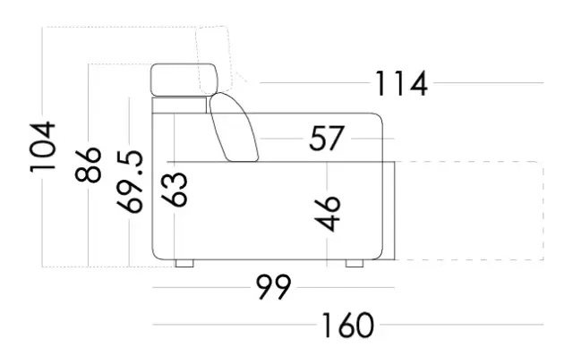 Fama Paradis 2 seater sofa dimensions