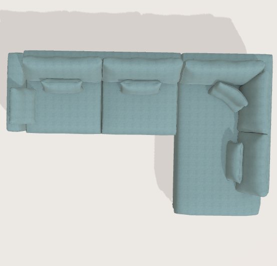 Fama Scala v-mm-rh2-m sofa - aerial view