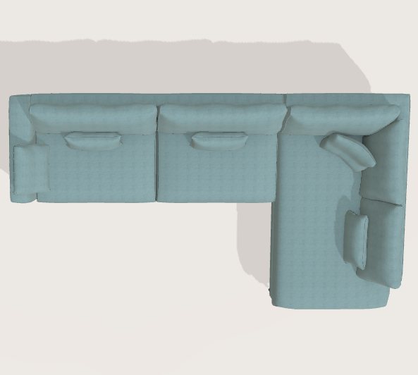 Fama Scala v-ll-rh2-m sofa - aerial view