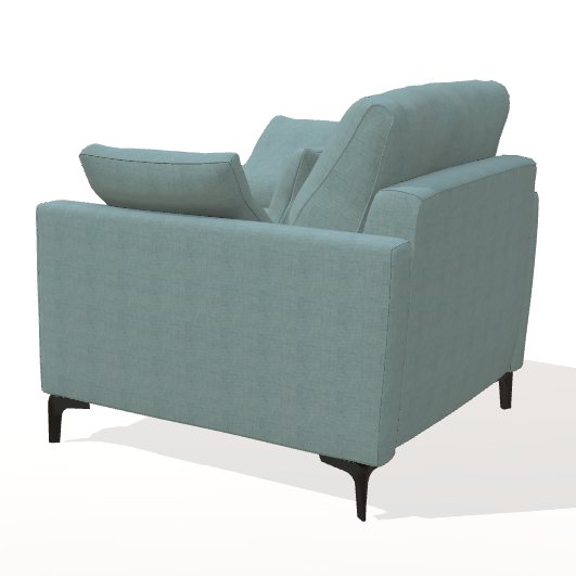 Fama Scala N armchair with L arms - back view