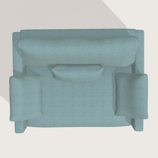 Fama Scala L armchair with L arms - aerial view