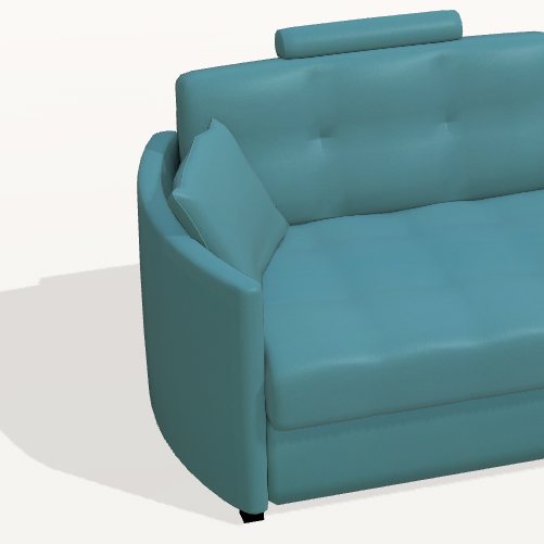 Fama Bolero leather sofabed R curved arms