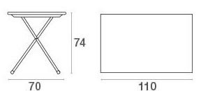 Emu Arc en Ciel 331 folding table - 110x70cm dimensions