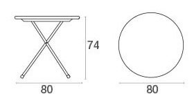 Emu Arc en Ciel 346 folding table dimensions