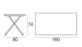 Emu Arc en Ciel 364 folding table dimensions