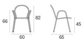 Emu Ronda 116i4 armchairs (set of 4) dimensions