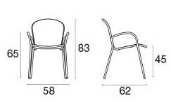 Emu Emu Ronda X 458 armchairs (set of 4)