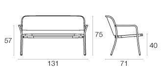 Emu Cafe 560 sofa dimensions