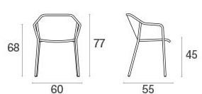 Emu Darwin 522 dining armchair dimensions