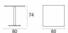 Emu Darwin folding table - square top dimensions