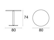 Emu Darwin folding table - round top dimensions