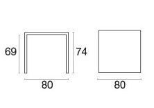 Emu Nova 857 stackable square table 80 x 80cm dimensions