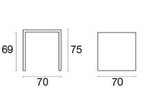 Emu Emu Nova 858 stackable square table 70 x 70cm (Set of 2-6)
