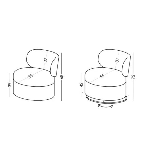 Fama Zora armchair dimensions