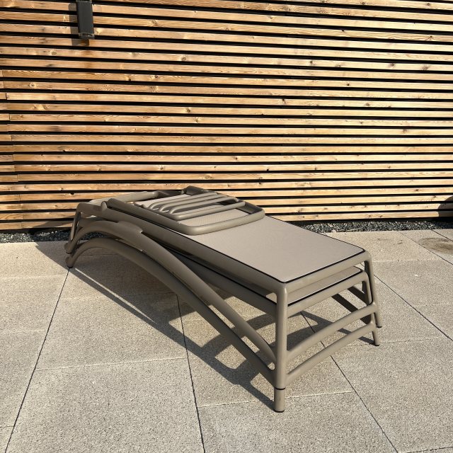 Nardi Atlantico outdoor sun loungers tortora in stock ready for delivery