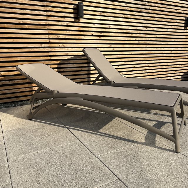 Commercial Nardi Atlantico outdoor sun loungers tortora