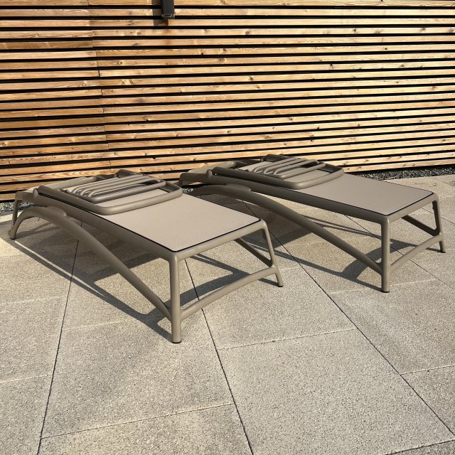 UK Nardi Atlantico outdoor sun loungers tortora
