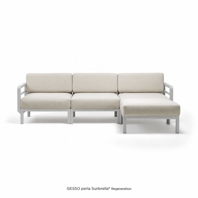 Maximo 4 with footstool - Gesso perla sunbrella
