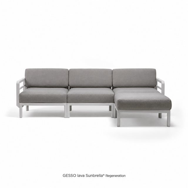 Maximo 4 with footstool - Gesso lava sunbrella
