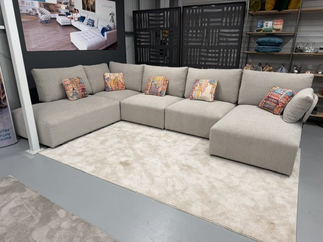 Fama Teseo corner sofa with deep seating and large soft back cushions