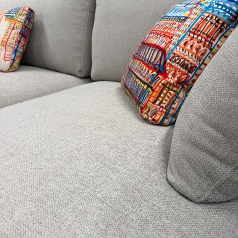 Fama Teseo ex-display corner sofa covered in Axis 11