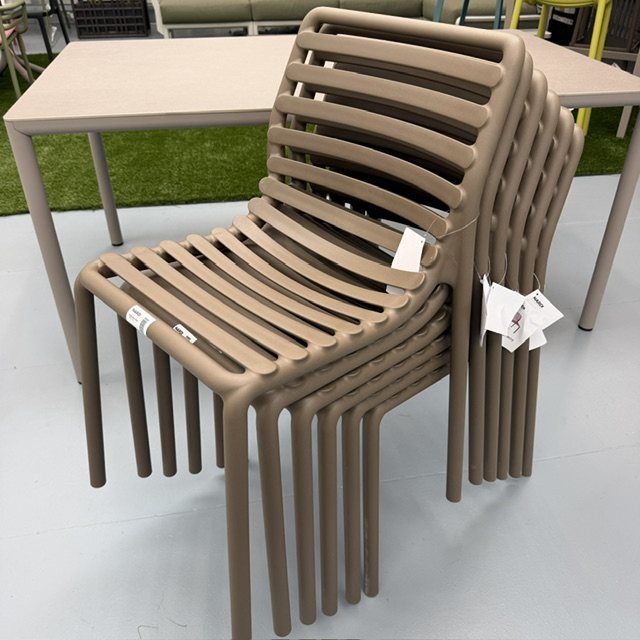 Stackable Nardi Doga Bistrot outdoor dining chairs in Tabacco