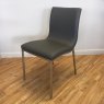Modern grey faux leather dining chair